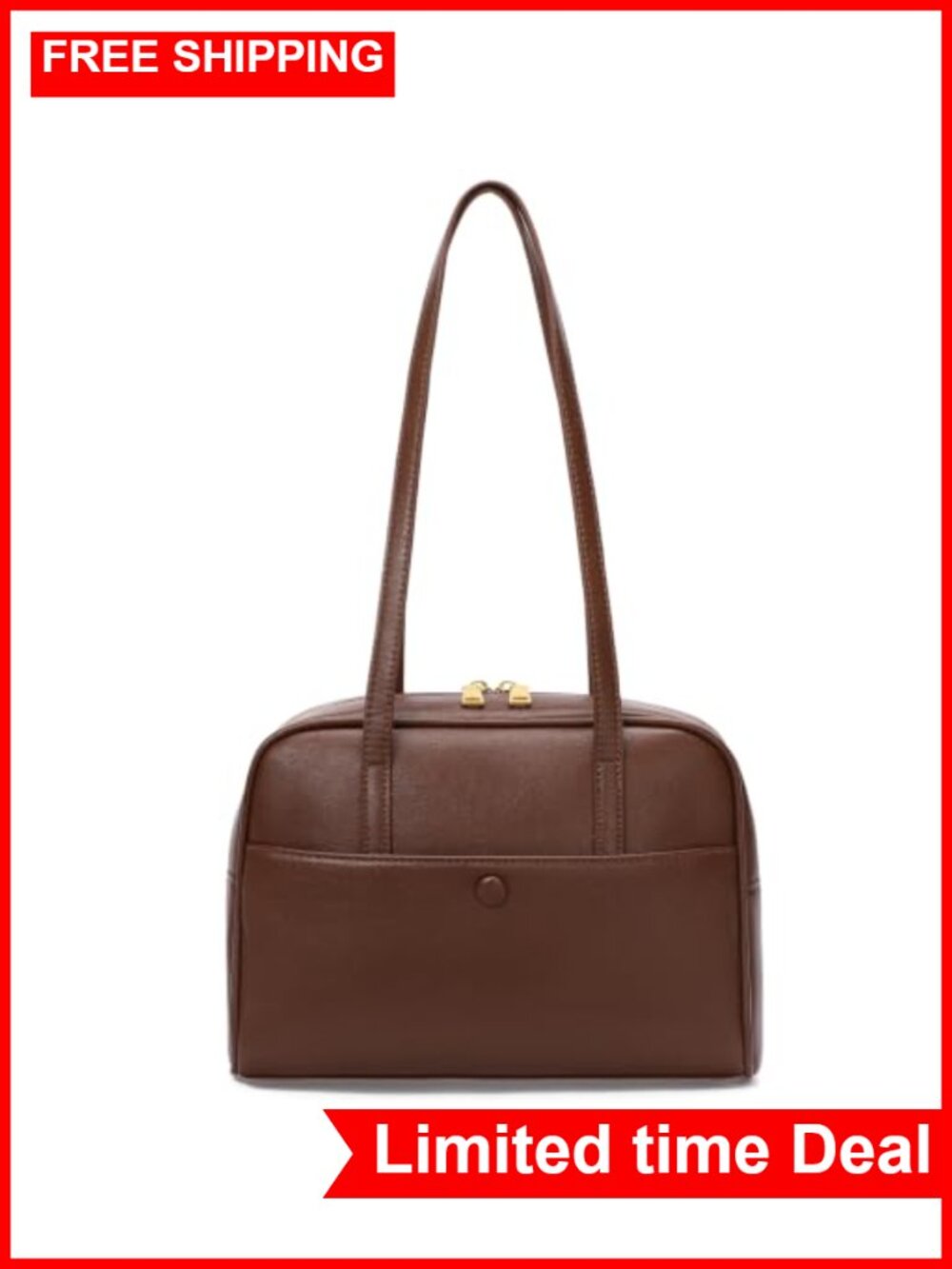 Vegan Leather Swing Zip Top Handle Hobo Bag Shoulder Purse Lightweight
